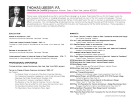 THOMAS LEESER, RA PRINCIPAL in CHARGE | Registered Architect State of New York, License #022510