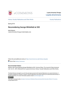 Reconsidering George Whitefield at 300