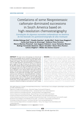 Correlations of Some Neoproterozoic Carbonate-Dominated Successions