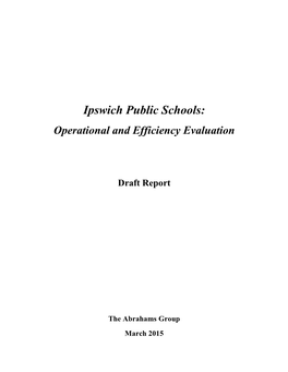 Ipswich Public Schools: Operational and Efficiency Evaluation
