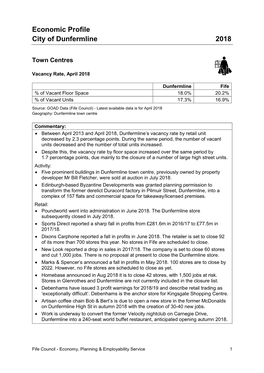 Economic Profile City of Dunfermline 2018