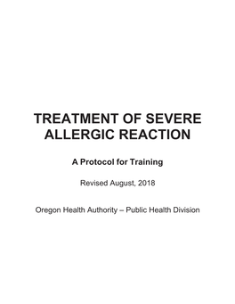 Epinephrine Training Protocol for Allergic Reaction