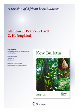 A Revision of African Lecythidaceae Ghillean T. Prance & Carel C