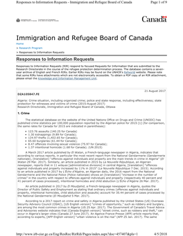 Immigration and Refugee Board of Canada Page 1 of 9