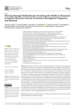 Involving the Public in Research to Inform Physical Activity Promotion Throughout Pregnancy and Beyond