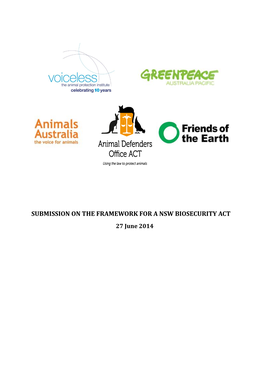 Joint Submission to the NSW Biosecurity Act Proposed Framework