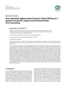 Does Industrial Agglomeration Promote Carbon Efficiency? a Spatial Econometric Analysis and Fractional-Order Grey Forecasting