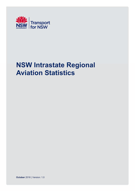 NSW Intrastate Regional Aviation Statistics V