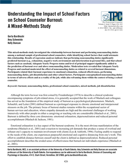 Understanding the Impact of School Factors on School Counselor Burnout