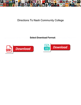 Directions to Nash Community College