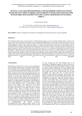 Spatial Analysis from Remotely Sensed Observations of Congo Basin of East African High Land to Drain Water Using Gravity For