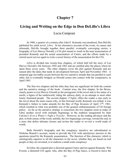 Chapter 7 Living and Writing on the Edge in Don Delillo's Libra