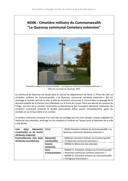ND06 - Cimetière Militaire Du Commonwealth "Le Quesnoy Communal Cemetery Extension"