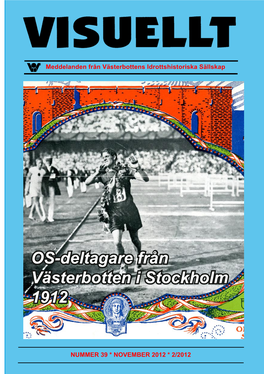 OS-Deltagare Från Västerbotten I Stockholm 1912