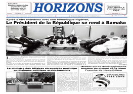 Le Président De La République Se Rend À Bamako