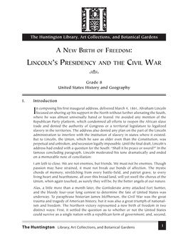 Lincoln's Presidency and the Civil