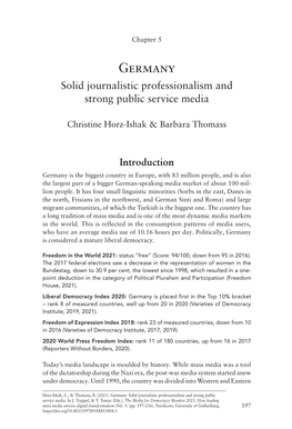 Chapter 5. Germany: Solid Journalistic Professionalism