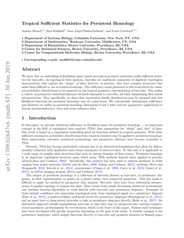 Arxiv:1709.02647V6 [Math.ST] 30 Jun 2019 2015), As Well As Imaging Analysis (Perea and Carlsson, 2014)