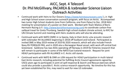 AICC, Sept. 4 Teleconf. Dr. Phil Mcgillivary, PACAREA