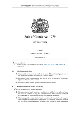 Sale of Goods Act 1979, Cross Heading: Implied Terms Etc