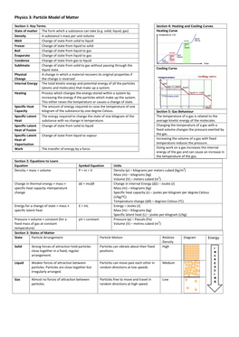 Physics 3: Particle Model of Matter