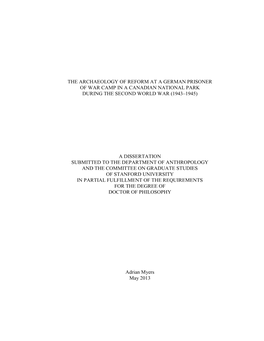 The Archaeology of Reform at a German Prisoner of War Camp in a Canadian National Park During the Second World War (1943–1945)