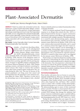 Plant-Associated Dermatitis