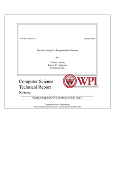 Computer Science Technical Report Series WORCESTER POLYTECHNIC INSTITUTE