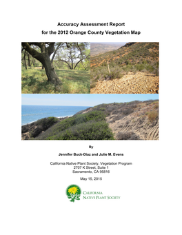 Accuracy Assessment Report for the 2012 Orange County Vegetation Map