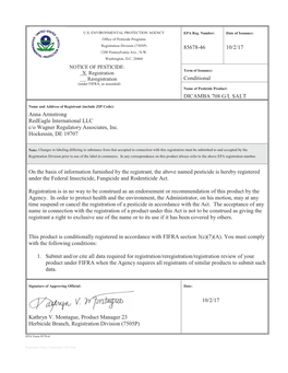 US EPA, Pesticide Product Label, Dicamba 708 G/L Salt,10/02/2017