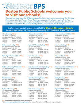 Boston Public Schools Welcomes You to Visit Our Schools!