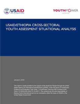 Usaid/Ethiopia Cross-Sectoral Youth Assessment Situational Analysis