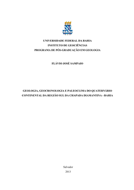 Universidade Federal Da Bahia FLÁVIO JOSÉ SAMPAIO