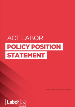 ACT Labor's Policy Position (Pdf)
