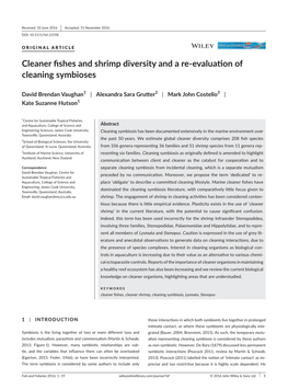 Cleaner Fishes and Shrimp Diversity and a Re‐Evaluation of Cleaning Symbioses