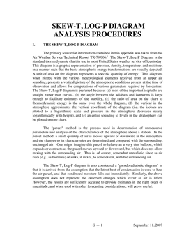 Skew-T, Log-P Diagram Analysis Procedures