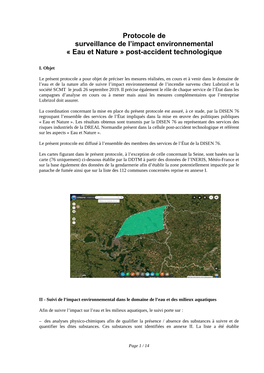 Protocole De Surveillance De L'impact Environnemental