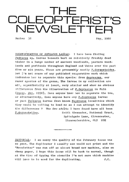 THE CDLEDPTERIST's NE\NSLETTER Nu:.1Ber 32 May, 1988