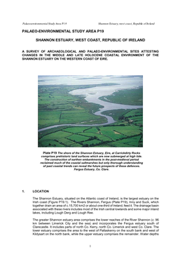 Palaeo-Environmental Study Area P19 Shannon Estuary, West Coast, Republic of Ireland