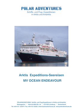 Arktis Expeditions-Seereisen MV OCEAN ENDEAVOUR