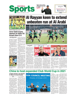 Al Rayyan Keen to Extend Unbeaten Run at Al Arabi