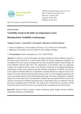 Variability Trends in the Daily Air Temperatures Series