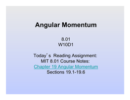 Angular Momentum