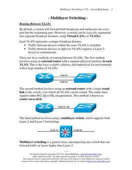 Multilayer Switching V1.21 – Aaron Balchunas 1