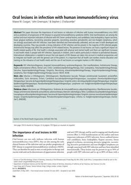 Oral Lesions in Infection with Human Immunodeficiency Virus