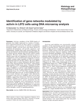 Identification of Gene Networks Modulated by Activin in LЯT2 Cells