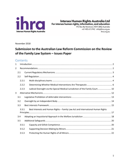 IHRA Response to ALRC Discussion Paper