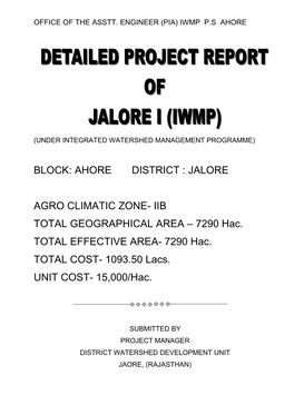 Block: Ahore District : Jalore Agro Climatic Zone- Iib Total