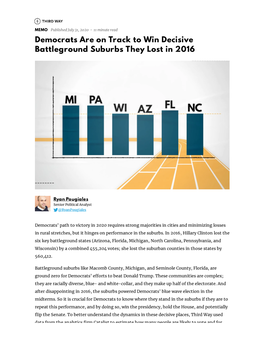 Democrats Are on Track to Win Decisive Battleground Suburbs They Lost in 2016