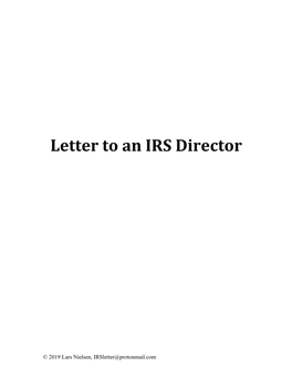 Letter to an IRS Director